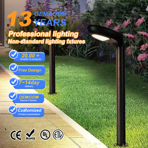 Lampu Bollard LED Tahan Air <span class=keywords><strong>Solar</strong></span> IP65 untuk Taman Luar Ruangan, Dinding, Lanskap, Halaman, Dekorasi, dengan Remote Control - Product Image 1