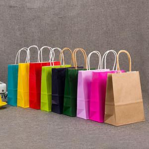 Bolsas de Papel Kraft Reciclables Personalizadas al por Mayor a Precio Económico, de 120-210g, con Asas Largas, Impresión Serigrafiada, para Boutique - Product Image 3