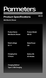 Mini rasoir électrique portable sans fil à grille oscillante pour hommes, idéal pour les voyages, avec chargement rapide Type-C et grille <span class=keywords><strong>de</strong></span> lames flottante - Product Image 3