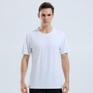 アパレルストックランニングクールタッチファブリックホワイト<span class=keywords><strong>T</strong></span>シャツクイックドライスポーツ<span class=keywords><strong>T</strong></span>シャツフィットネスメンズ<span class=keywords><strong>T</strong></span>シャツナイロンスパンデックス付き - Product Image 1