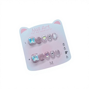 <span class=keywords><strong>Uñas</strong></span> <span class=keywords><strong>Postizas</strong></span> Infantiles Adhesivas con Diseño de Dibujos Animados, Brillantes y con Pedrería, Color Mocha, <span class=keywords><strong>para</strong></span> <span class=keywords><strong>Niñas</strong></span> de 3 a 12 Años - Product Image 1