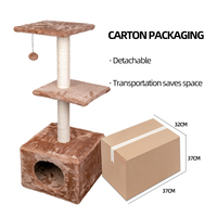 Arbre à chat en sisal et peluche courte marron, vente en gros du fabricant