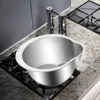 Passoire pliable 4-en-1 en acier inoxydable, compatible lave-vaisselle, pour le lavage du riz et du quinoa, avec égouttoirs latéraux