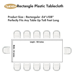 याचेन थोक वाटरप्रूफ आयताकार पीवा टेबलओवर पार्टी सजावट 54*72/54*108 इंच डिस्पोजेबल प्लास्टिक टेबलटॉप - Product Image 2