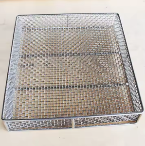Cestello in Acciaio Inox a Maglia Fine con Manico Fisso, Vassoio di Precisione per Trasporto Chip Elettronici - Product Image 2