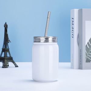 Vaso Térmico de Acero Inoxidable de Doble Capa con Aislamiento al Vacío, Tipo Mason Jar, de 500 ml (17 oz), para Sublimación, con Pajita - Product Image 4
