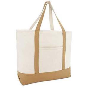 Sac fourre-tout en coton recyclable, sac fourre-tout en toile avec logo imprimé personnalisé pour femmes - Product Image 4