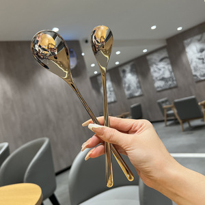 304 Stainless Steel Stirring <b>Spoon</b> Long Handle Reusable Kitchen <b>Coffee</b> <b>Spoon</b> - Product Image 3