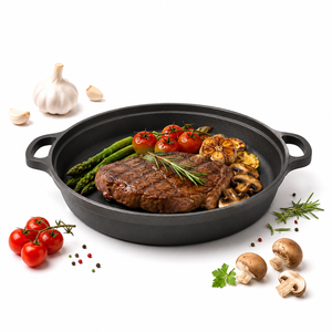 Poêle Wok <span class=keywords><strong>en</strong></span> <span class=keywords><strong>Fonte</strong></span> Épaisse Non Revêtue, Plat et Résistante à la Chaleur, Idéale pour la Cuisson <span class=keywords><strong>au</strong></span> <span class=keywords><strong>Four</strong></span> – Meilleure Vente - Product Image 1