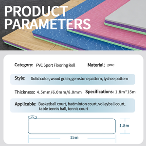 <span class=keywords><strong>Suelo</strong></span> Deportivo Profesional de PVC de 4.5mm, 1.8m de Ancho, Patrón de Lichi, Vinilo para Canchas de Voleibol - Product Image 4
