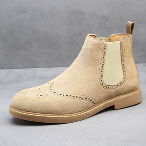 3524-T Scarpe Invernali di Alta Qualità Stivali Chelsea Neri con Punta Arrotondata - Product Image 1