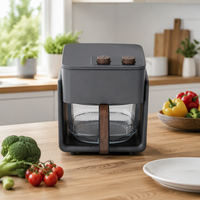 Friteuse à air avec corps en verre et chambre de cuisson transparente, friteuse électrique sans huile, appareil de cuisson pour la cuisine domestique