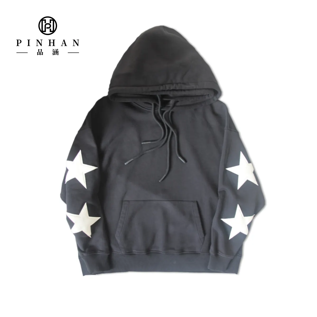 Double Hood Double Drawstring High Quantity Big Front Pocket Thread Cuff Wash Embroidery Men's Hoodies Sweatshirts