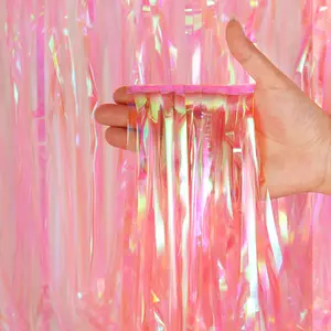 Fringe Rèm Backdrop kim loại tinsel lá rèm cửa nền cho Photo Booth sinh nhật đám cưới bé tắm bên trang trí