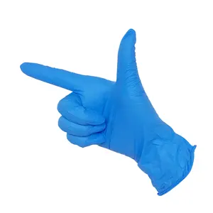 Isposable sin polvo, guantes de nitrilo azul y negro para uso en Sala Limpia, hecho en China