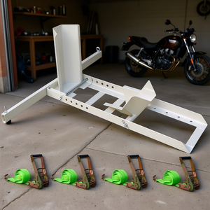 Support de moto robuste réglable, capacité 1800 lb, avec 4 sangles d'arrimage, cales de roue et rampes - Product Image 2