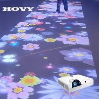 Projecteur interactif holographique immersif HOVY pour restaurant, avec mise au point automatique 3D intégrée, design portable, LCD