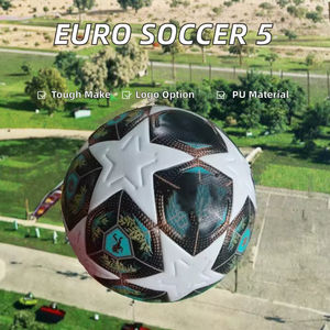 Professional Players Sports Euro Soccer Ball Regular Size 5 Personalized Logo PU Material Durable Indoor/Outdoor Thermal Bonded - Product Image 2