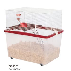 Gabbia per criceti a doppio strato con scala, facile da pulire, il primo strato è per l'attività e il secondo per la rimozione dei detriti. - Product Image 5