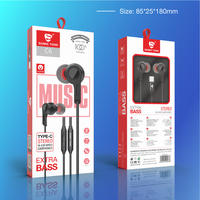 SOMIC TONE C6 Earphone In-Ear Berkabel Digital Tipe C Headset USB-C Stereo Bass Mikrofon Game Bebas Genggam IPX-4 Tahan Air Dinamis