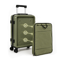 Bagage à main 2-en-1 détachable avec sac à dos pour ordinateur portable, fixation magnétique, port USB, séparation humide/sec, approuvé par les compagnies aériennes