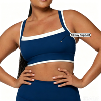 Soutien-gorge de sport extensible OEM, anti-humidité, en microfibre douce et moelleuse, sensation agréable au toucher, flexible, pour usage quotidien, grandes tailles