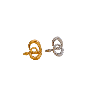Women's New Stainless Steel <b>Snake</b> <b>Rings</b> 18K <b>Gold</b> Plated Link Chain Geometric Twisted Wide Band Open Adjustable Design for Gift - Product Image 2