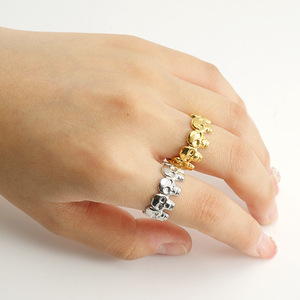 Zogxin Skull Ring Stainless Steel Adjustable Unisex Fashion Jewelry Gold Silver Color Punk Style - Product Image 2