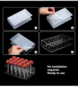 Espositore per lecca-lecca Jinda con 15 fori, in plastica trasparente, ecologico, moderno, autoportante e galleggiante, per decorazioni per feste di compleanno - Product Image 5