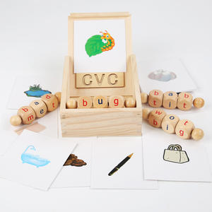 Bloques de lectura fonética de madera Montessori a escala 1:8, juguete educativo para aprender a leer y pronunciar, para principiantes en lectura, preescolar, de 3 a 6 años - Product Image 5