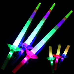 Nicro vente en gros Cheer Prop lumineux rétractable quatre sections tige lumineuse néon fête nouveauté fournitures lumineux lumière LED jouet épée - Product Image 1