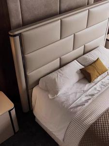 High Quality Luxury Bedroom Set Solid Wooden Double King Size Fabric <b>Bed</b> Latest Fashionable Luxury Furniture - Product Image 3