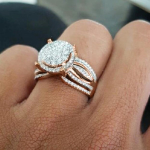 Anello stellato per donna, design scintillante completamente intarsiato, gioielli eleganti e alla moda - Product Image 4