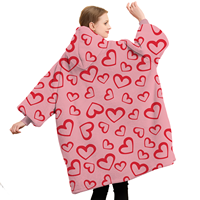Oversized hooded dekensweater, warme draagbare winterdeken voor volwassenen, OEKO-TEX gecertificeerd, 100% polyester flanellen fleece, wit