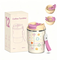Tasses à café isothermes réutilisables en acier inoxydable Hong Ling pour l'extérieur, à double paroi, avec corde portable