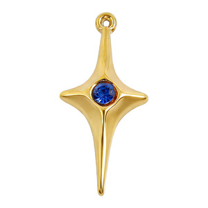 Pendentif étoile à quatre branches en acier inoxydable plaqué or 18 carats avec diamants, idéal pour collier, bracelet ou porte-clés DIY - Product Image 5