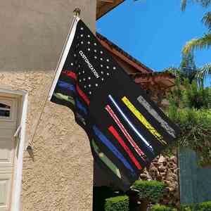 Drapeau noir, rouge, jaune, blanc, vert, bleu, étoile, indépendant, graffiti, NFL, pays, 3x5, drapeaux publicitaires d'extérieur, à suspendre - Product Image 2