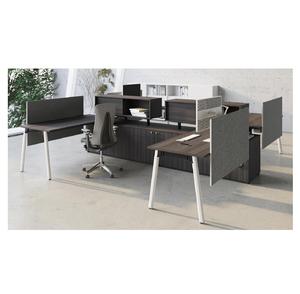 Mesa de Trabajo Convertible Moderna de Madera con Gabinete de Almacenamiento, Duradera, Ideal para Oficinas de Concepto Abierto, Uso del Personal - Product Image 3