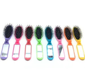 Folding Hair Comb With Mirror Compact Mirror With Comb Mirror And Comb