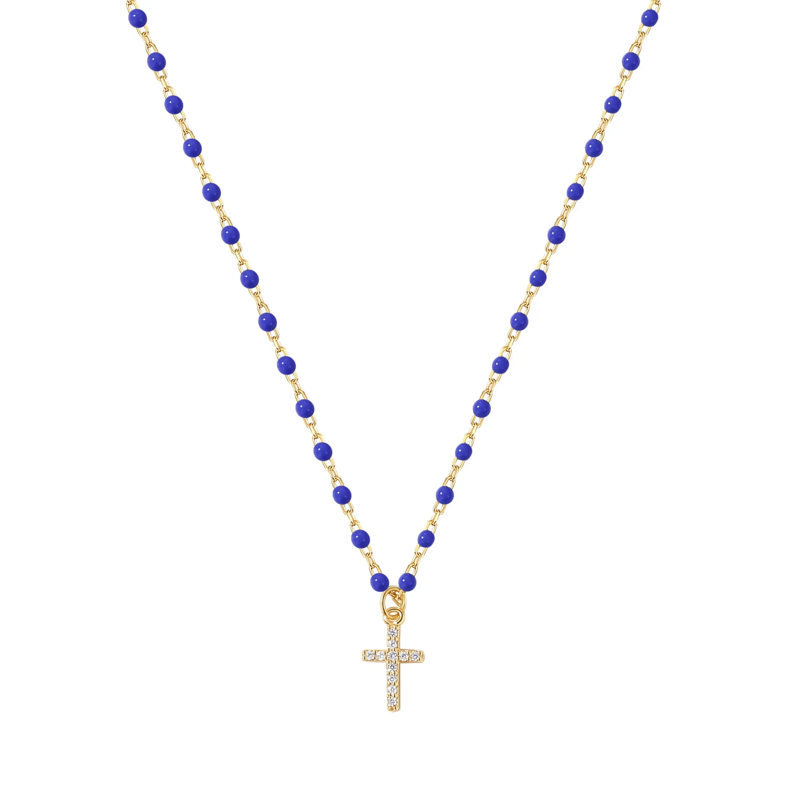 nagosa 925 sterling silver custom 18k gold vermeil enamel cross pendant necklace