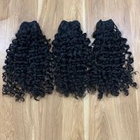 Lot de 3 Trame et Fermeture 6x6 Pixie Noir Naturel Bouclés Texture Brillante et Lisse Cheveux Humains Vietnamiens Bruts Cheveux Alignés sur les Cuticules