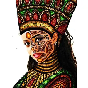 Vente en gros DIY 5d diamant peinture peinte tatouage femme africaine artisanat peinture diamant broderie décor à la maison mosaïque cadeau