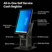 Kiosco de Pago de Autoservicio con Pantalla Táctil de 15.6 Pulgadas, WiFi/Bluetooth, Impresora y Pantalla Táctil de 10 Puntos para Restaurantes y Tiendas Minoristas