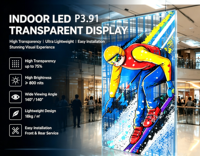 Modul Layar LED Transtech P3.91 untuk Penggunaan Dalam Ruangan, Video Wall Transparan, Signage Digital Definisi Tinggi, Kecerahan 800CD, 3840Hz