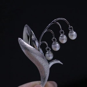 Broche de Perlas Akoya de Agua Dulce 2023, 7-8 mm, Casi Redondas, Ligeramente Imperfectas, Forma de Guisante, Decoración Floral para el Pecho, Broches Elegantes - Product Image 1