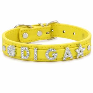 Durable DIY Metal Diamond Alphabet Pet <b>Collar</b> Custom Combine Pet Name Logo Detachable Personalized Dog <b>Collar</b> Competitive Price - Product Image 1