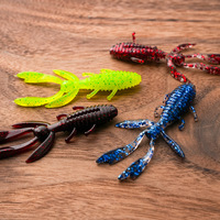 WildTrek Leurre Souple Flottant en TPR, Forme Crevette et Écrevisse, avec Paillettes, 6cm/7.5cm, 1.7g/2.5g, Anti-herbe, pour Pêche en Surface, Lot de 10 Pièces