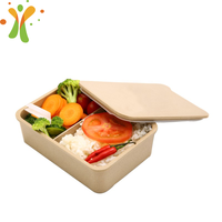 Boîte à lunch en fibre de coque de riz naturelle, facile à nettoyer, antiadhésive, idéale pour un cadeau, design personnalisé