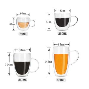 Taza de café de alta borosilicato, vaso de vidrio Espresso de doble pared, fábrica de China - Product Image 2