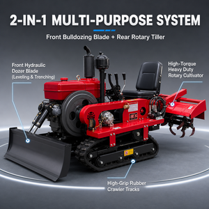 Mini Motozappa Rotativa Portatile a Diesel, Attrezzo <span class=keywords><strong>da</strong></span> Giardino <span class=keywords><strong>per</strong></span> Uso Domestico, Agricolo, Cortile e Serra - Product Image 5